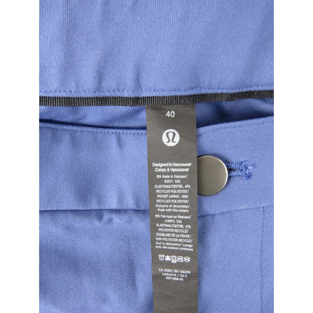 Lululemon Mens Pants 40 Blue Stretch Performance 5 Pocket Casual - Picture 3 of 7